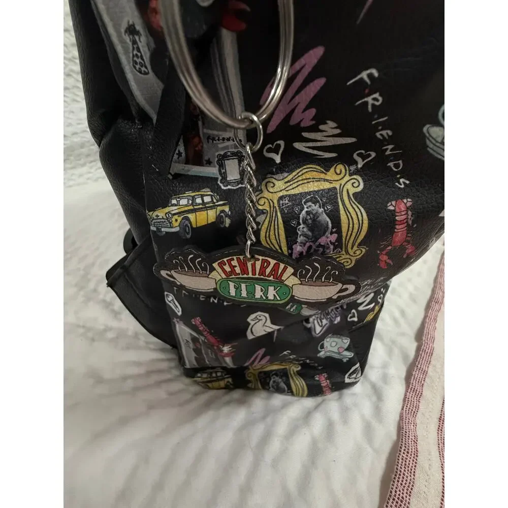 Friends Central Perk TV Series Faux Leather Backpack Black Fast Forward 15in Bag